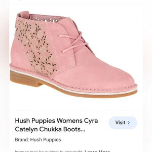 Hush Puppies Womens Cyra Catelyn Chukka Boots pink suede size 7.5